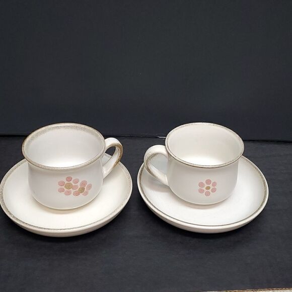 Denby Gypsy Stoneware Mugs Saucers (Set of 2) - Picture 3 of 10